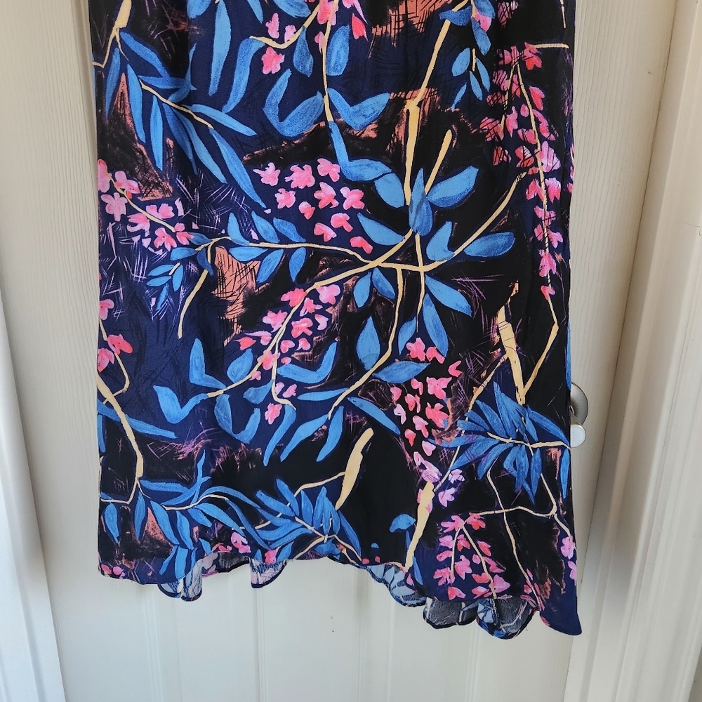 Anthropologie Maeve Elia‎ Short Sleeve Midi Dress Size US 4 Floral Cold Shoulder - Picture 8 of 12